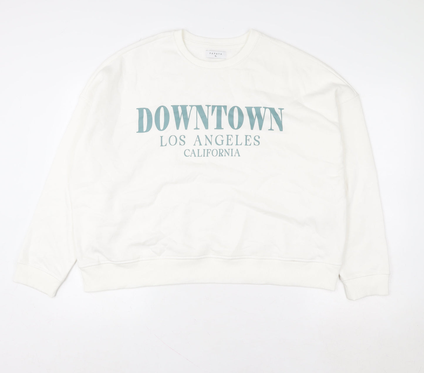 Womens UK Size XL Papaya White Pullover Sweatshirt