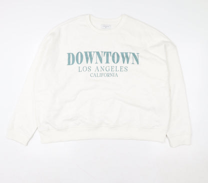 Womens UK Size XL Papaya White Pullover Sweatshirt