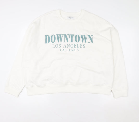 Womens UK Size XL Papaya White Pullover Sweatshirt