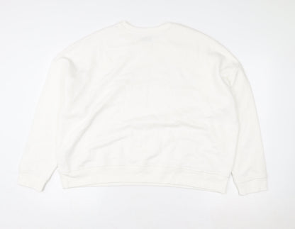 Womens UK Size XL Papaya White Pullover Sweatshirt