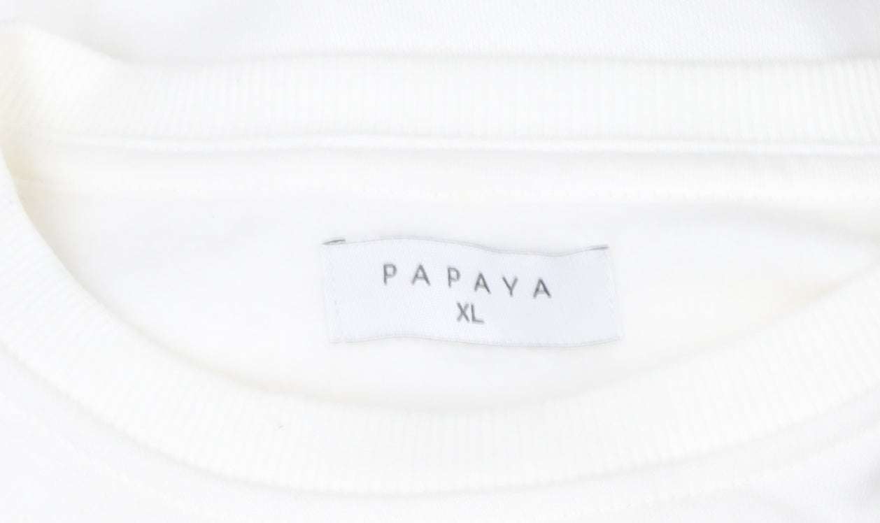 Womens UK Size XL Papaya White Pullover Sweatshirt