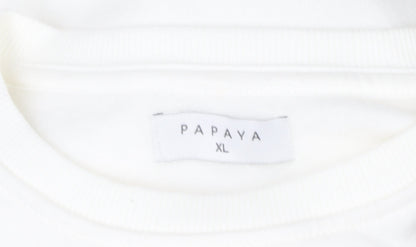 Womens UK Size XL Papaya White Pullover Sweatshirt