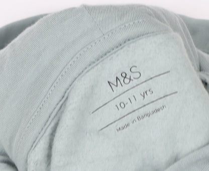 Marks and Spencer Girls Green 10-11 Years Pullover Hoodie