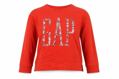 Gap Womens Red Cotton Logo Pullover Sweatshirt Size M