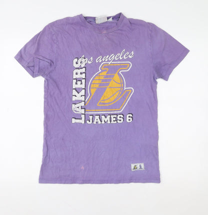Womens UK Size XS NBA Purple Basic T-Shirt