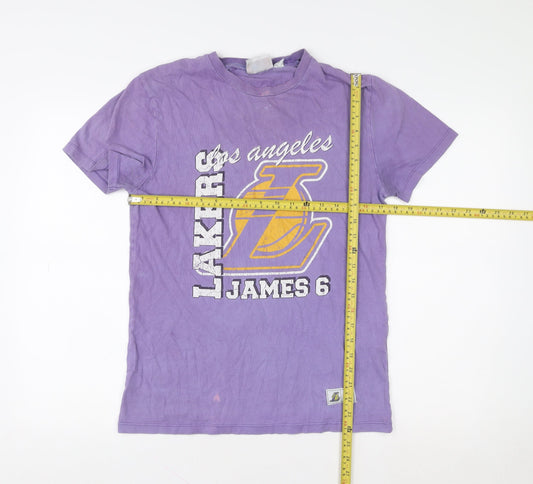 Womens UK Size XS NBA Purple Basic T-Shirt