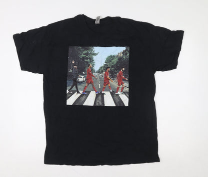 Mens UK Size L Gildan Black  T-Shirt