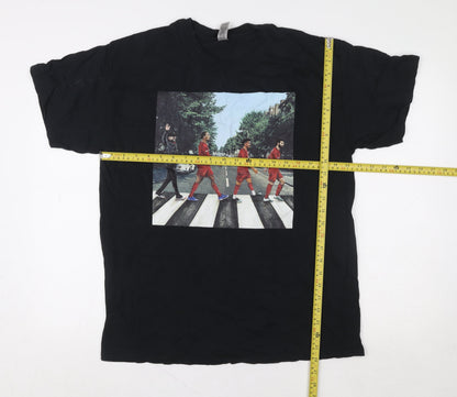 Mens UK Size L Gildan Black  T-Shirt