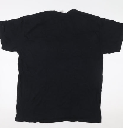 Mens UK Size L Gildan Black  T-Shirt