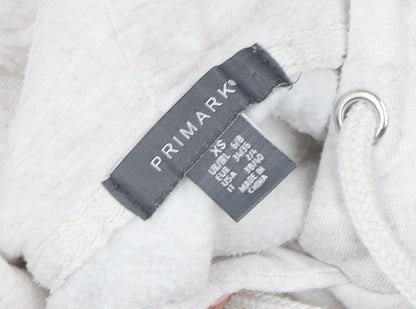Primark Women Beige XS Pullover Hoodie Brooklyn Varsity Print Casual