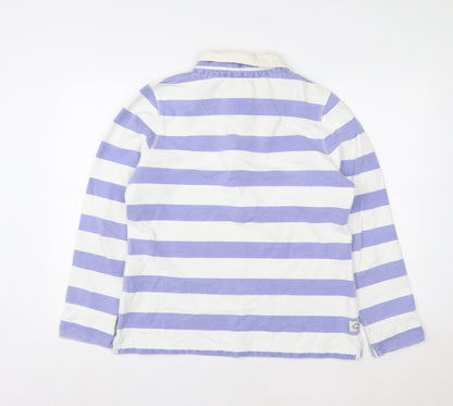 Crew Clothing Co Women’s Purple White Striped Henley Sweatshirt Size 14