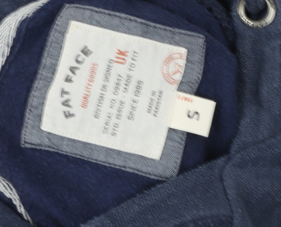 Mens UK Size S Fat Face Blue Pullover Hoodie