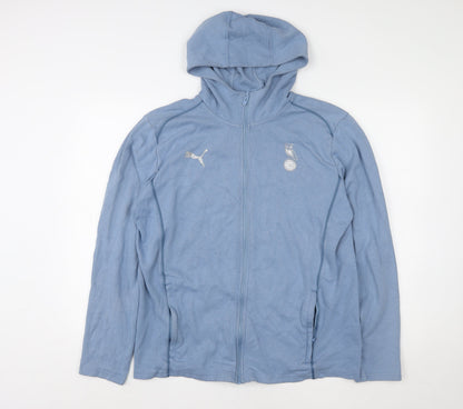 Puma Women Blue Full Zip Hoodie Large Lightweight Sportswear