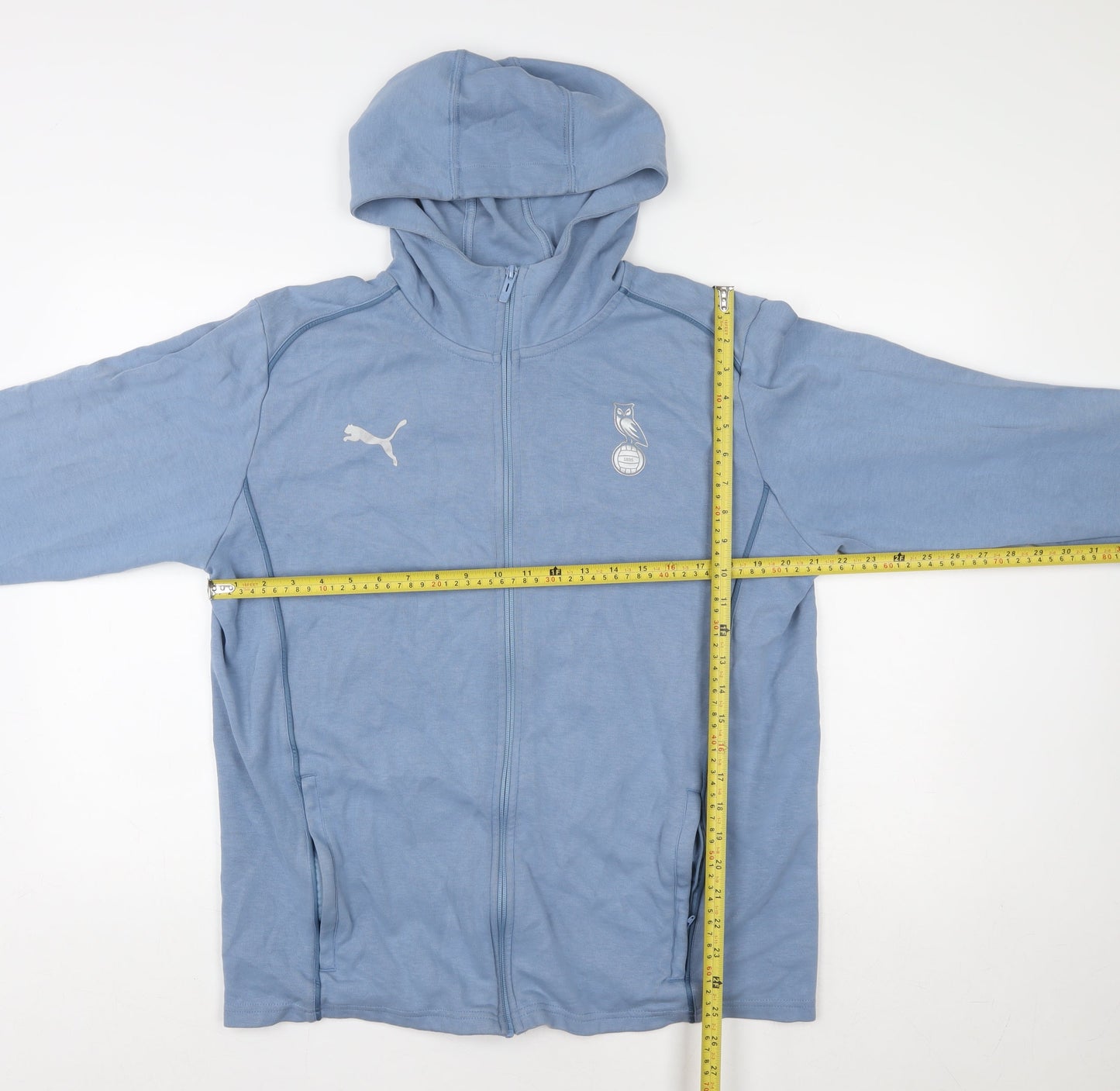 Puma Women Blue Full Zip Hoodie Large Lightweight Sportswear