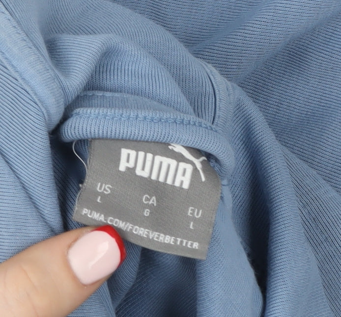 Puma Women Blue Full Zip Hoodie Large Lightweight Sportswear