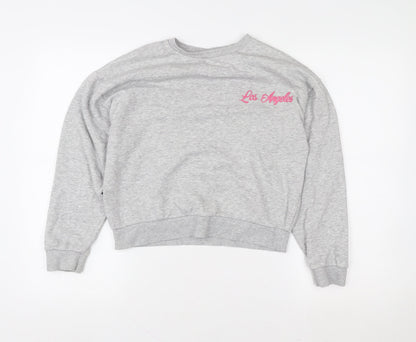 Matalan Girls Grey Los Angeles Graphic Sweatshirt 12 Years Pullover Cotton Blend
