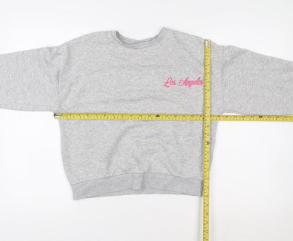 Matalan Girls Grey Los Angeles Graphic Sweatshirt 12 Years Pullover Cotton Blend