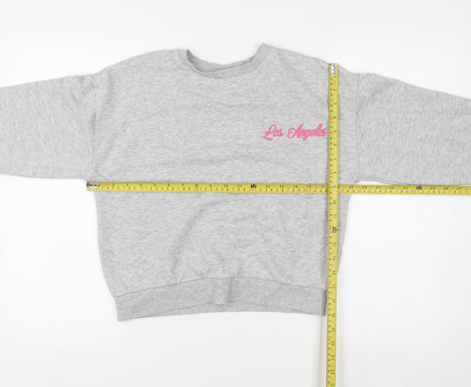 Matalan Girls Grey Los Angeles Graphic Sweatshirt 12 Years Pullover Cotton Blend