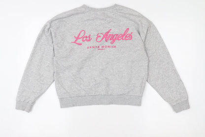 Matalan Girls Grey Los Angeles Graphic Sweatshirt 12 Years Pullover Cotton Blend