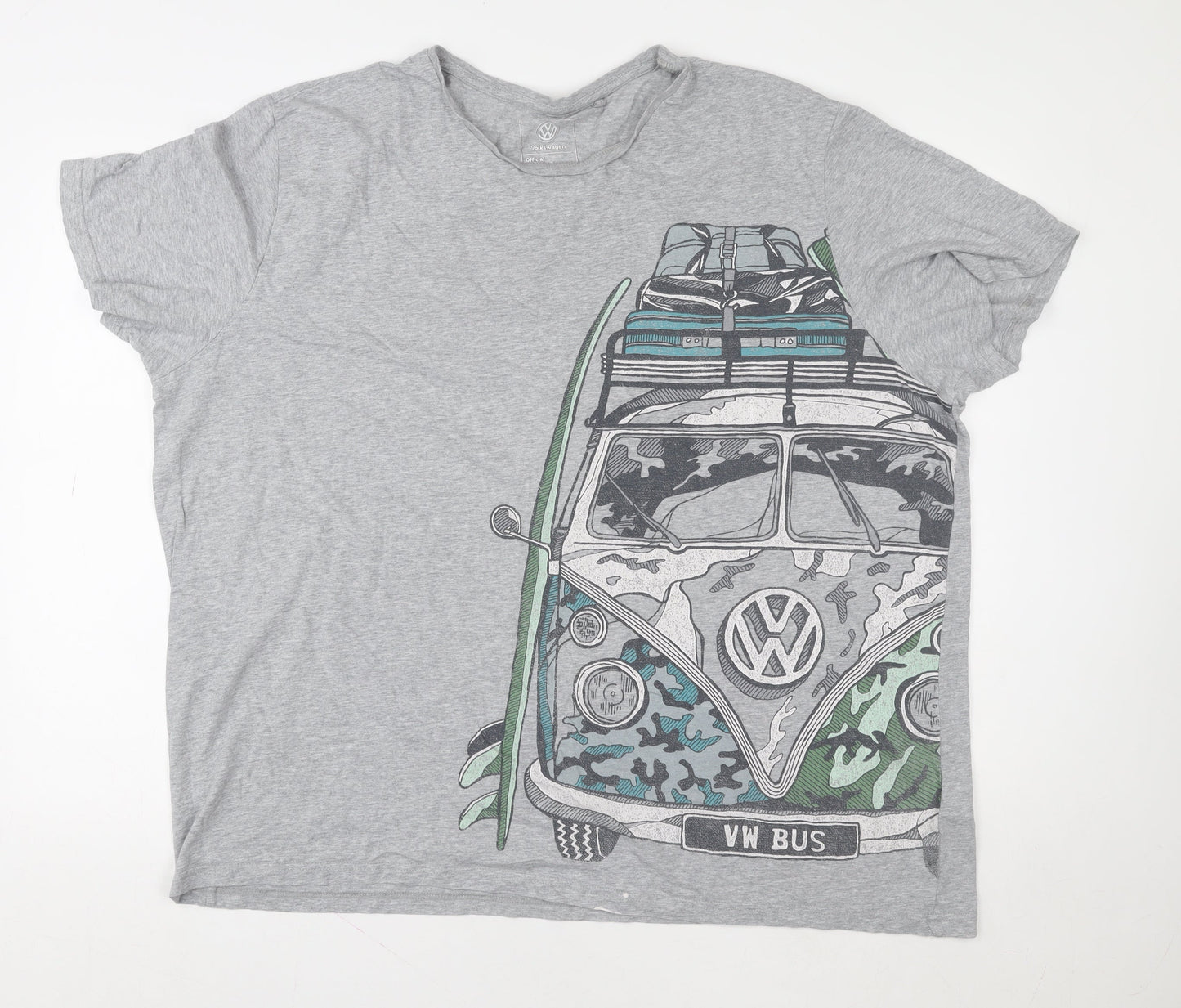 Volkswagen Mens Grey 3XL Graphic VW Bus T-Shirt