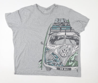 Volkswagen Mens Grey 3XL Graphic VW Bus T-Shirt