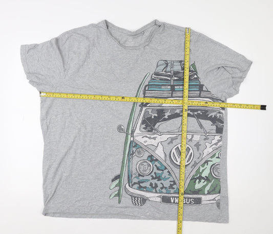 Volkswagen Mens Grey 3XL Graphic VW Bus T-Shirt