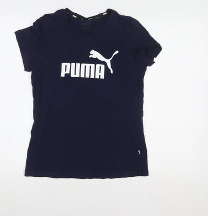 Puma Women Blue Small Logo Short Sleeve T-Shirt