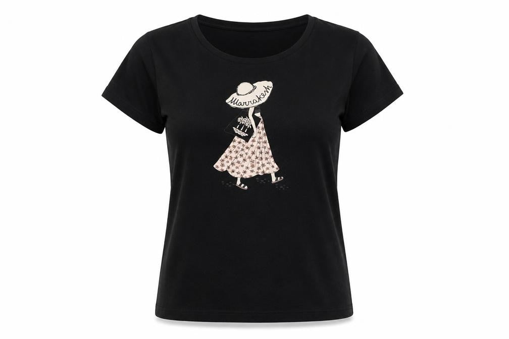 Womens UK Size M Disney Stitch Black Basic T-Shirt