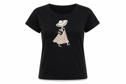 Womens UK Size M Disney Stitch Black Basic T-Shirt