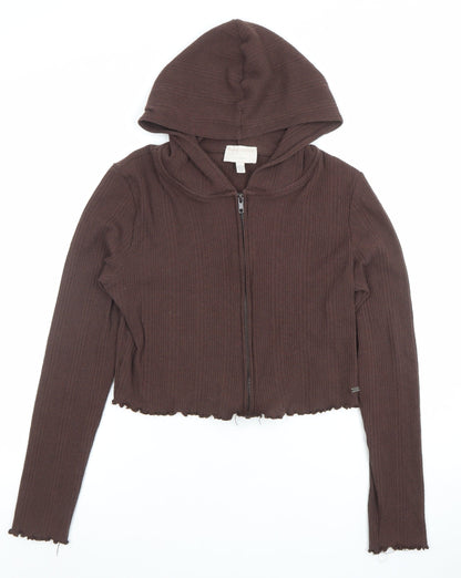 Teens UK Size XL Pull&Bear Brown Full Zip Hoodie