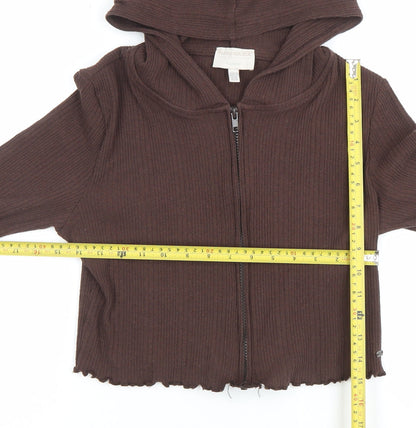 Teens UK Size XL Pull&Bear Brown Full Zip Hoodie
