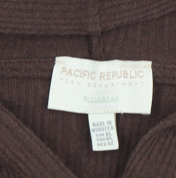 Teens UK Size XL Pull&Bear Brown Full Zip Hoodie