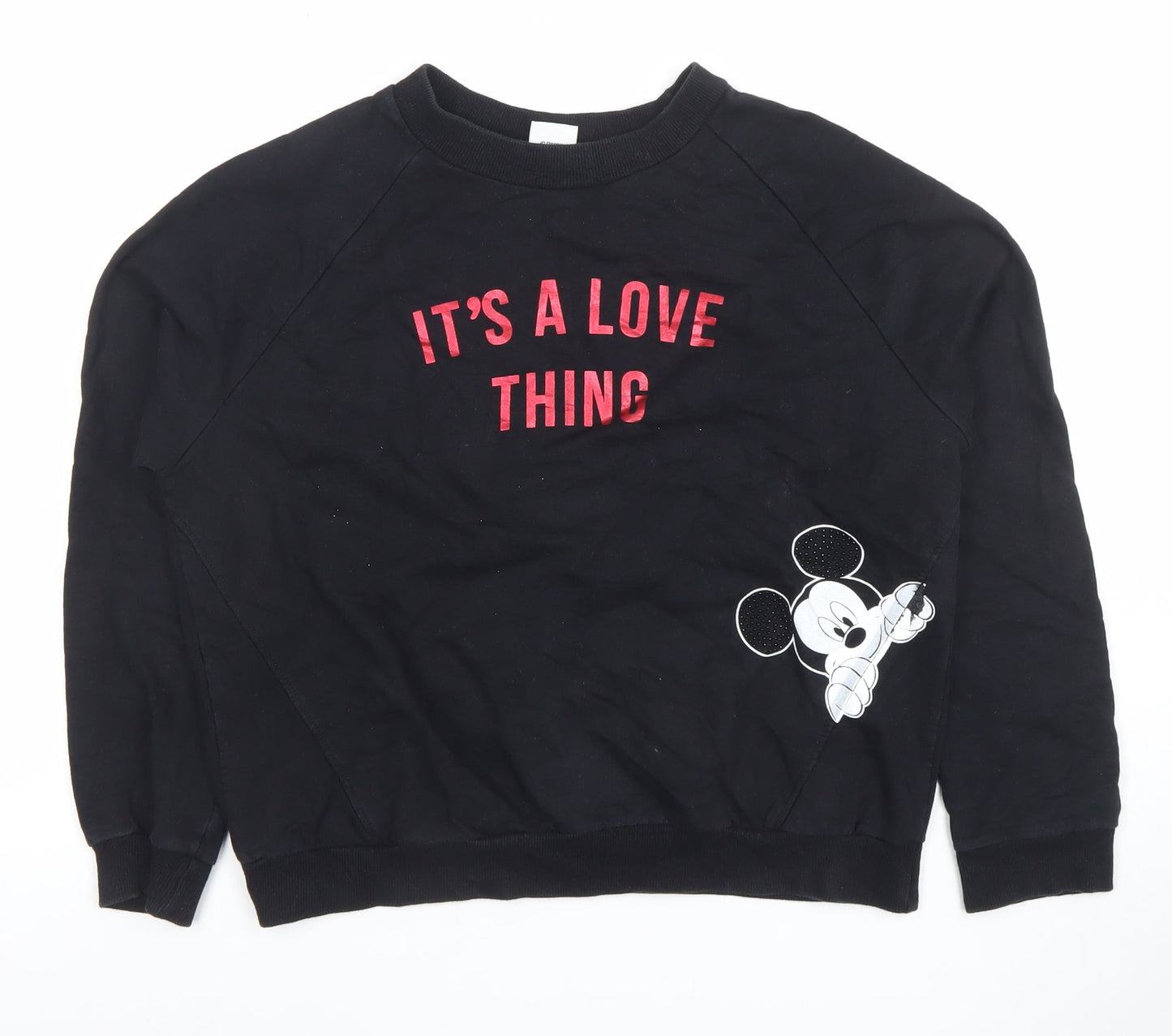 Womens UK Size S Disney Black Pullover Sweatshirt