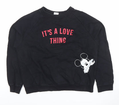 Womens UK Size S Disney Black Pullover Sweatshirt