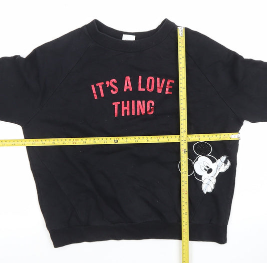 Womens UK Size S Disney Black Pullover Sweatshirt