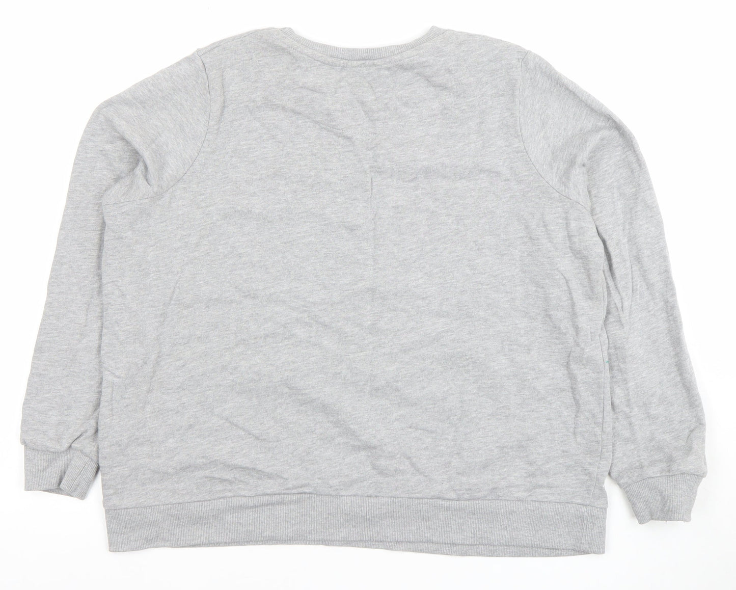 Tu Woman Petite Grey Embroidered Daisy Sweatshirt Size 16