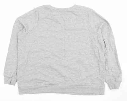 Tu Woman Petite Grey Embroidered Daisy Sweatshirt Size 16