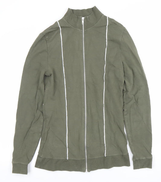 Mens UK Size S ASOS Green Full Zip Sweatshirt
