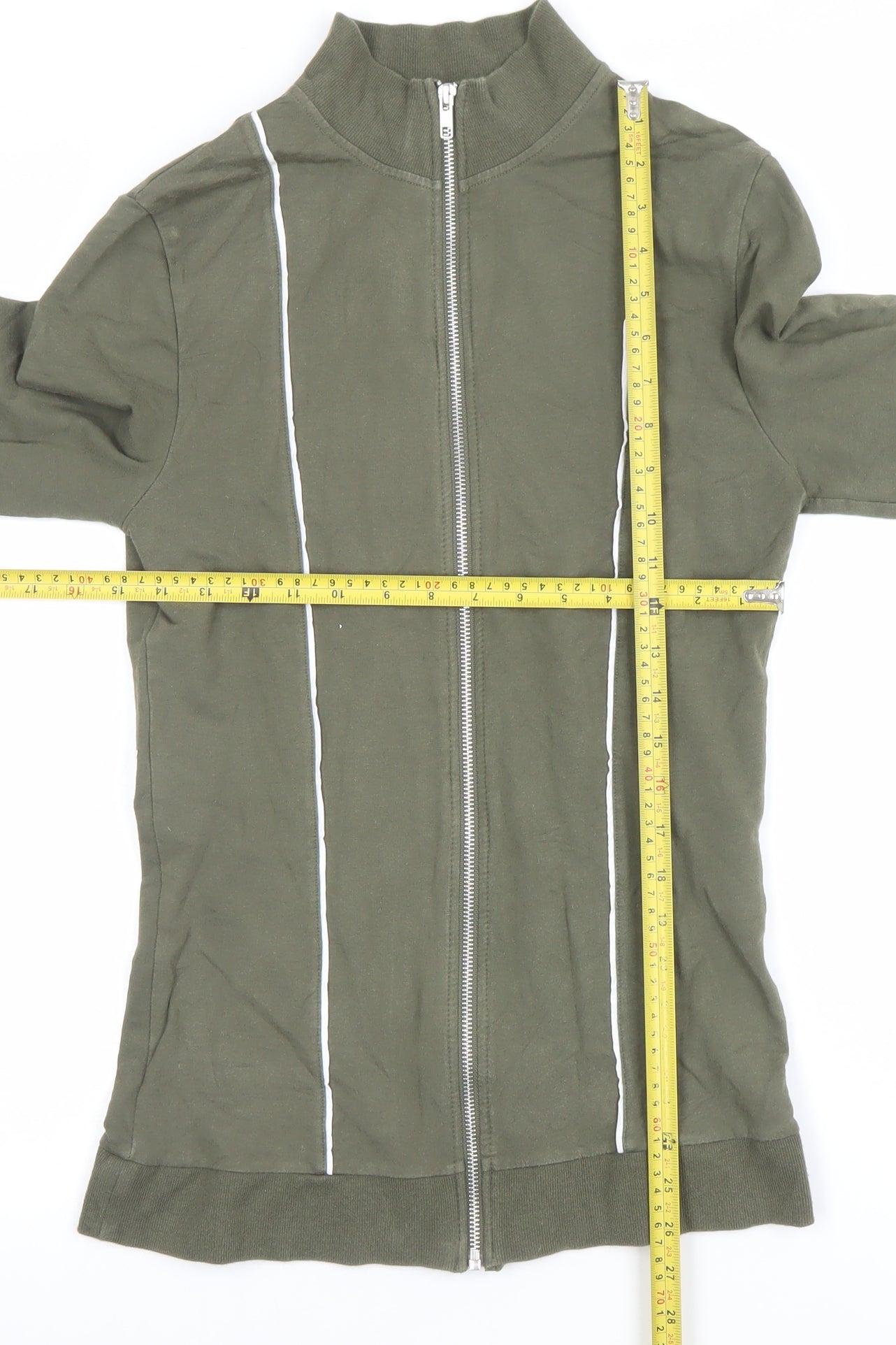 Mens UK Size S ASOS Green Full Zip Sweatshirt