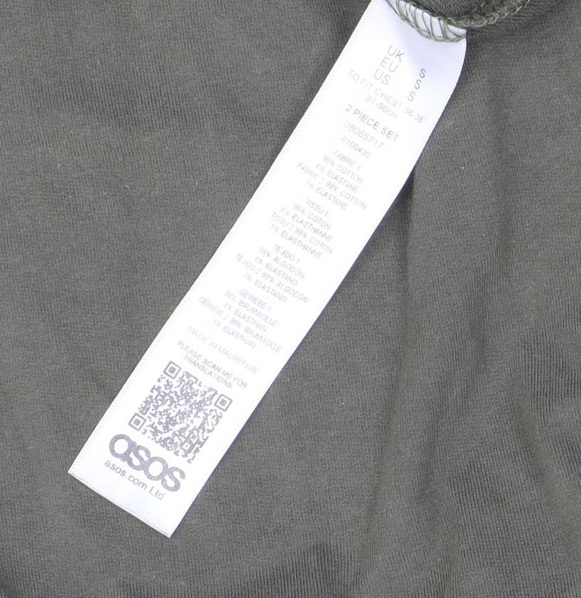 Mens UK Size S ASOS Green Full Zip Sweatshirt