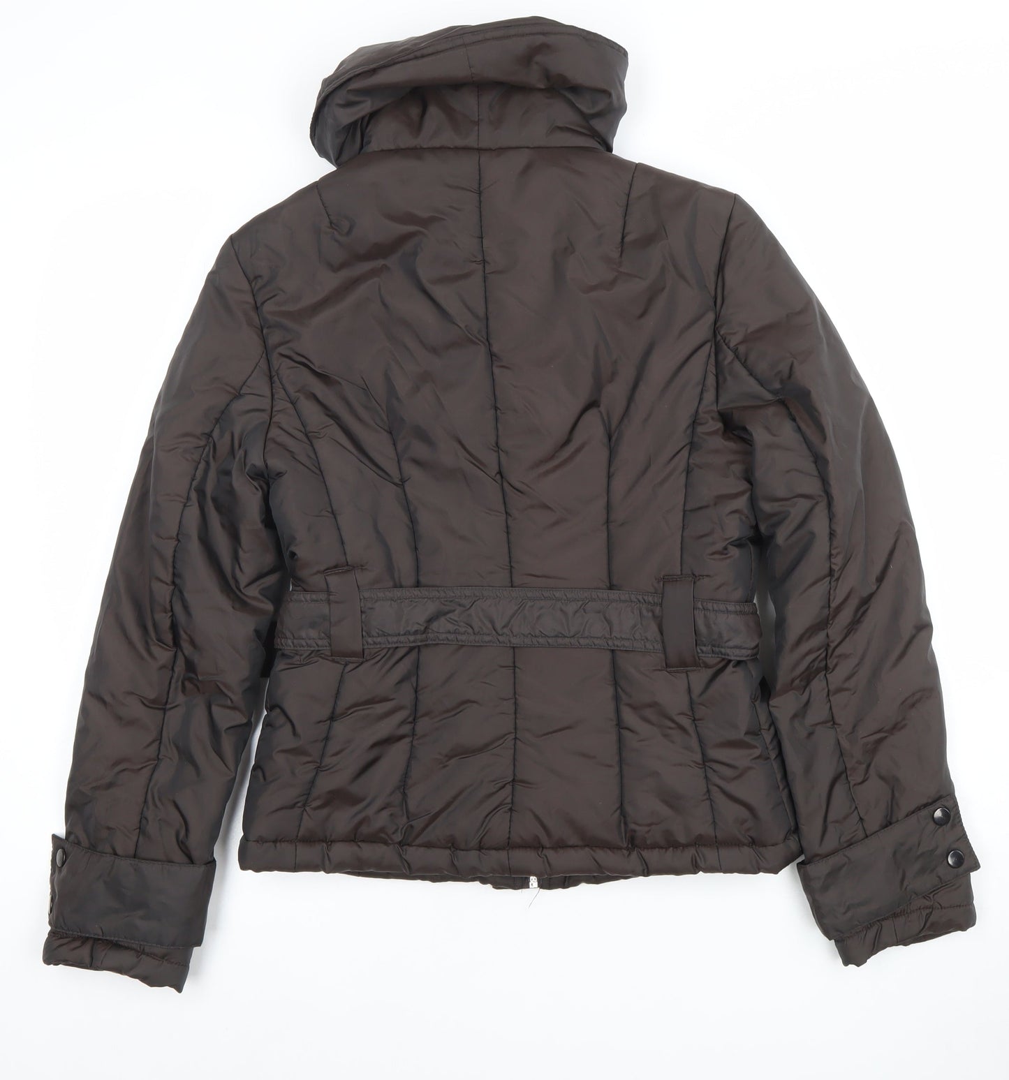 New Look Women Brown Belted Hooded Puffer Jacket Size 12