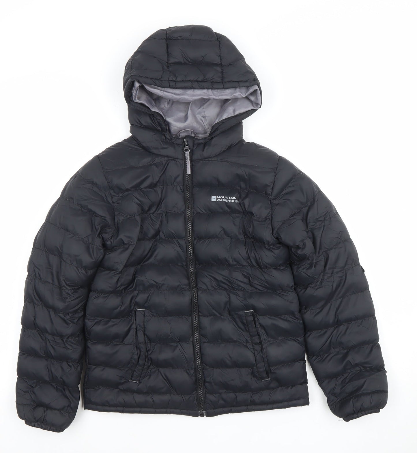 Mountain Warehouse Boys Black 9-10 Years Puffer Jacket Lightweight Hooded