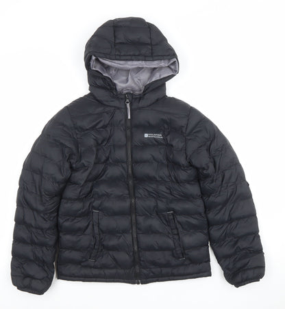Mountain Warehouse Boys Black 9-10 Years Puffer Jacket Lightweight Hooded