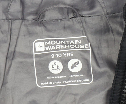 Mountain Warehouse Boys Black 9-10 Years Puffer Jacket Lightweight Hooded