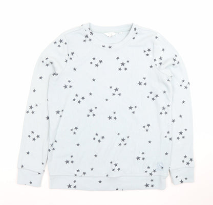 FatFace Womens Blue Star Print Long Sleeve Pyjama Top Size 10