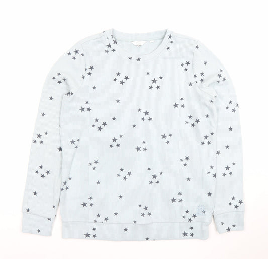 FatFace Womens Blue Star Print Long Sleeve Pyjama Top Size 10