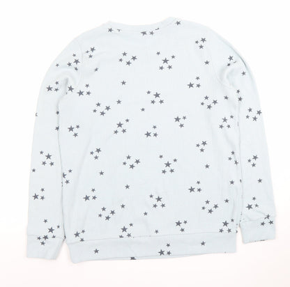 FatFace Womens Blue Star Print Long Sleeve Pyjama Top Size 10