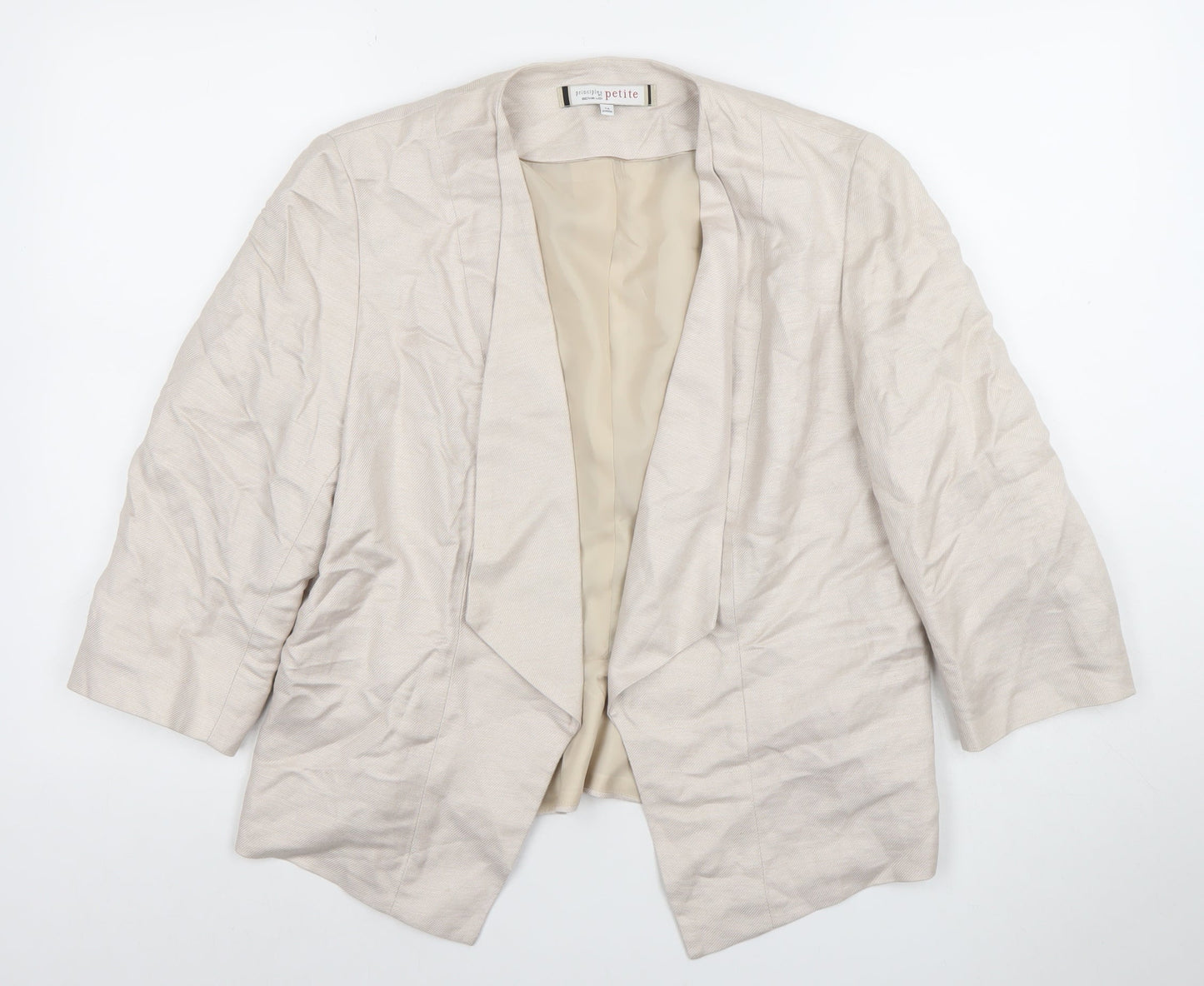 Womens UK Size 16 Principles by Ben de Lisi Petites Beige Suit Jacket