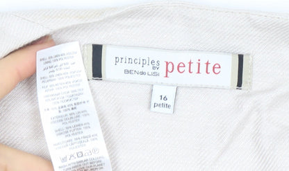 Womens UK Size 16 Principles by Ben de Lisi Petites Beige Suit Jacket