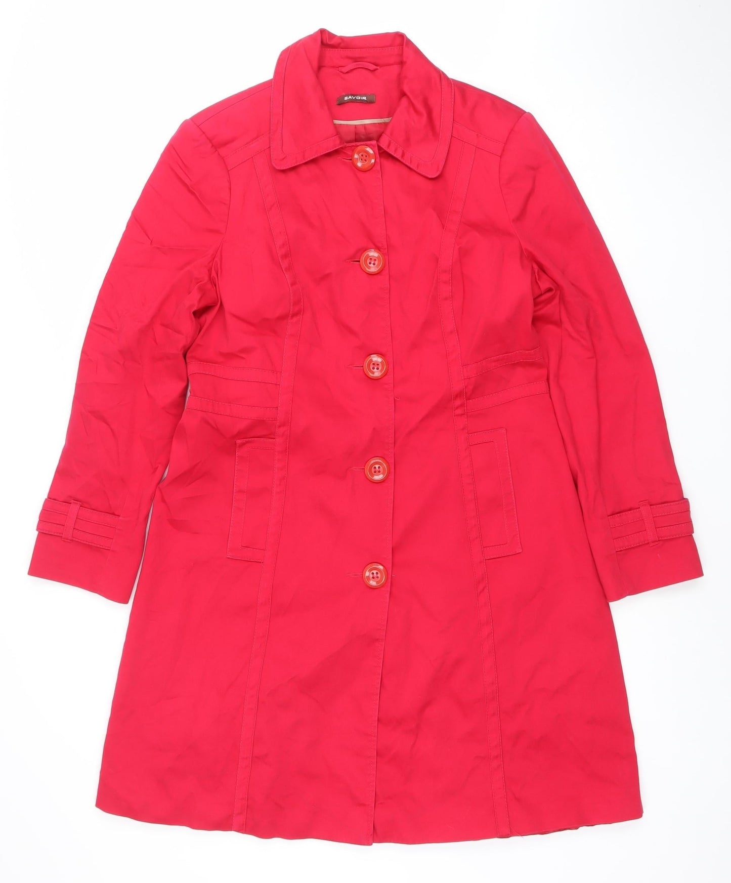 Womens UK Size 12 Savior Red Trench Coat